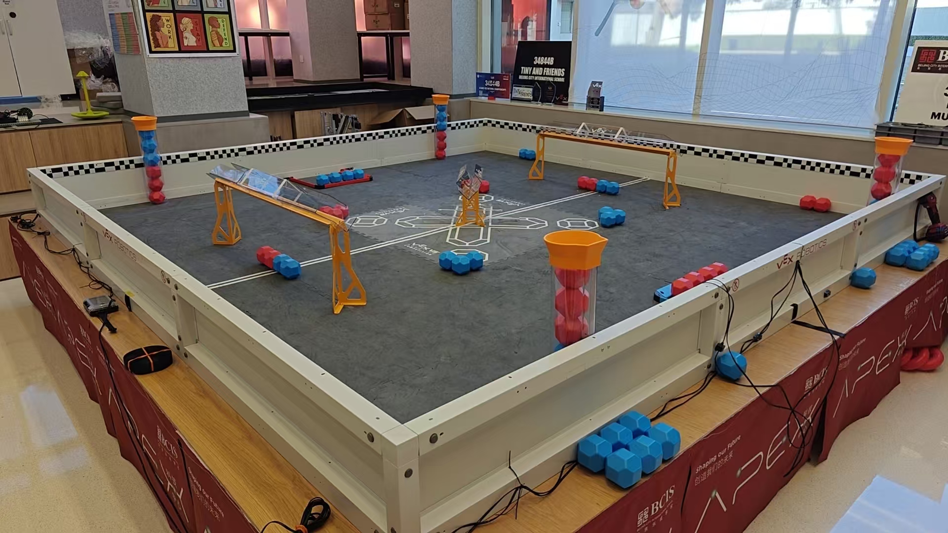 VEX Robotics Push Back playing field.